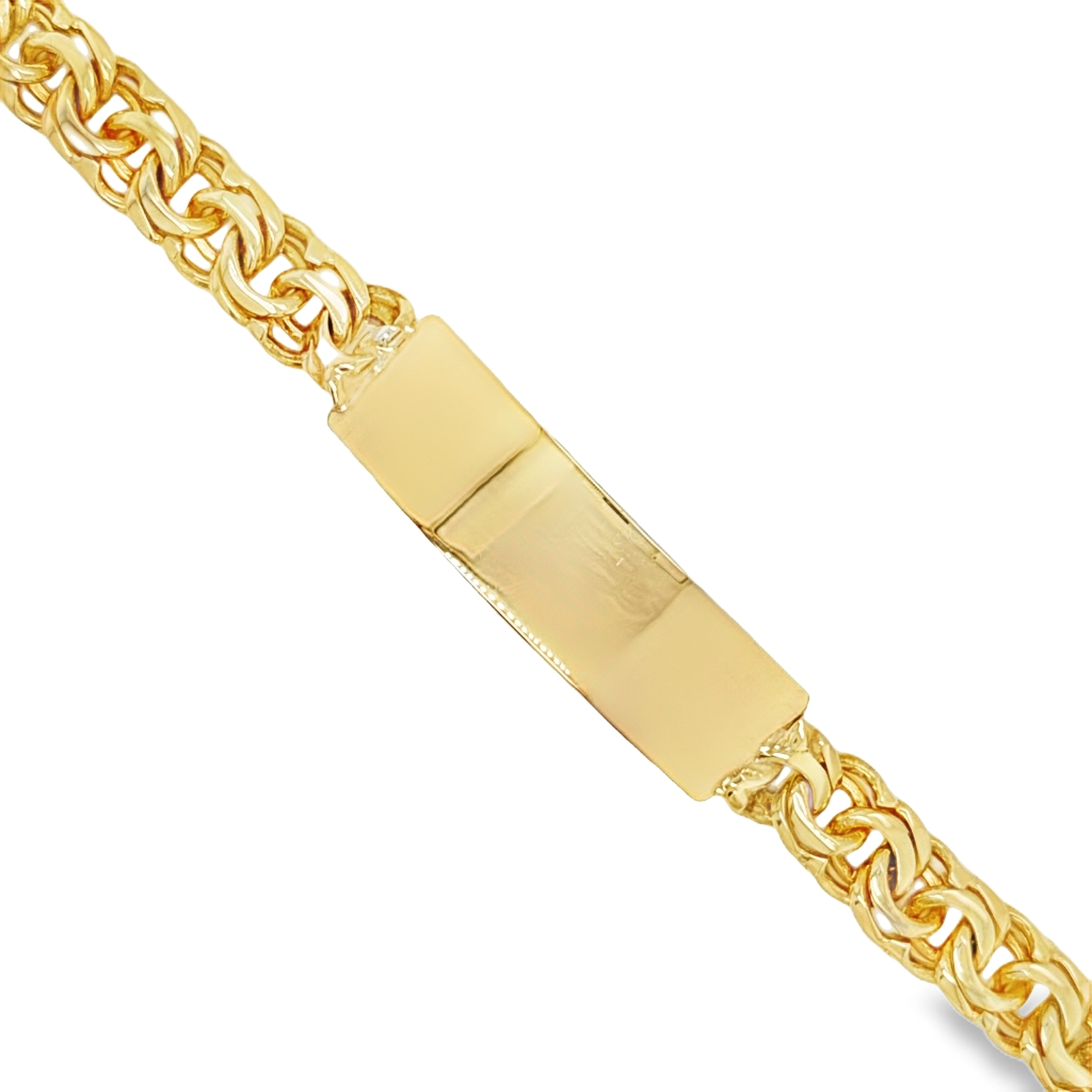 10KT Gold 10MM Solid Closed Chino Link ID Bracelet 7.5" - Premium Fort