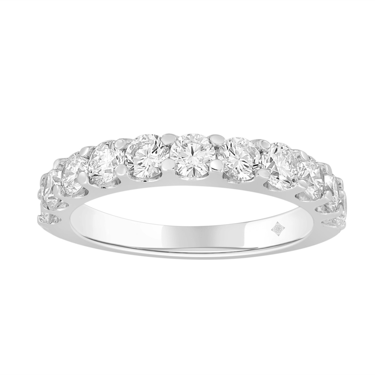 LADIES BAND 2CT ROUND LAB DIAMOND 14K WHITE GOLD