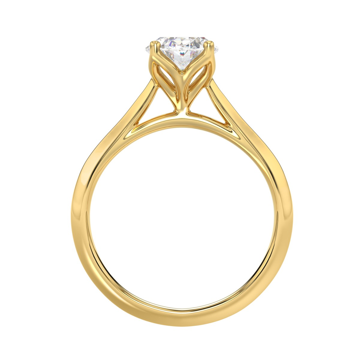 2.0 CT Certified Lab-Created Oval Diamond Solitaire Engagement Ring in