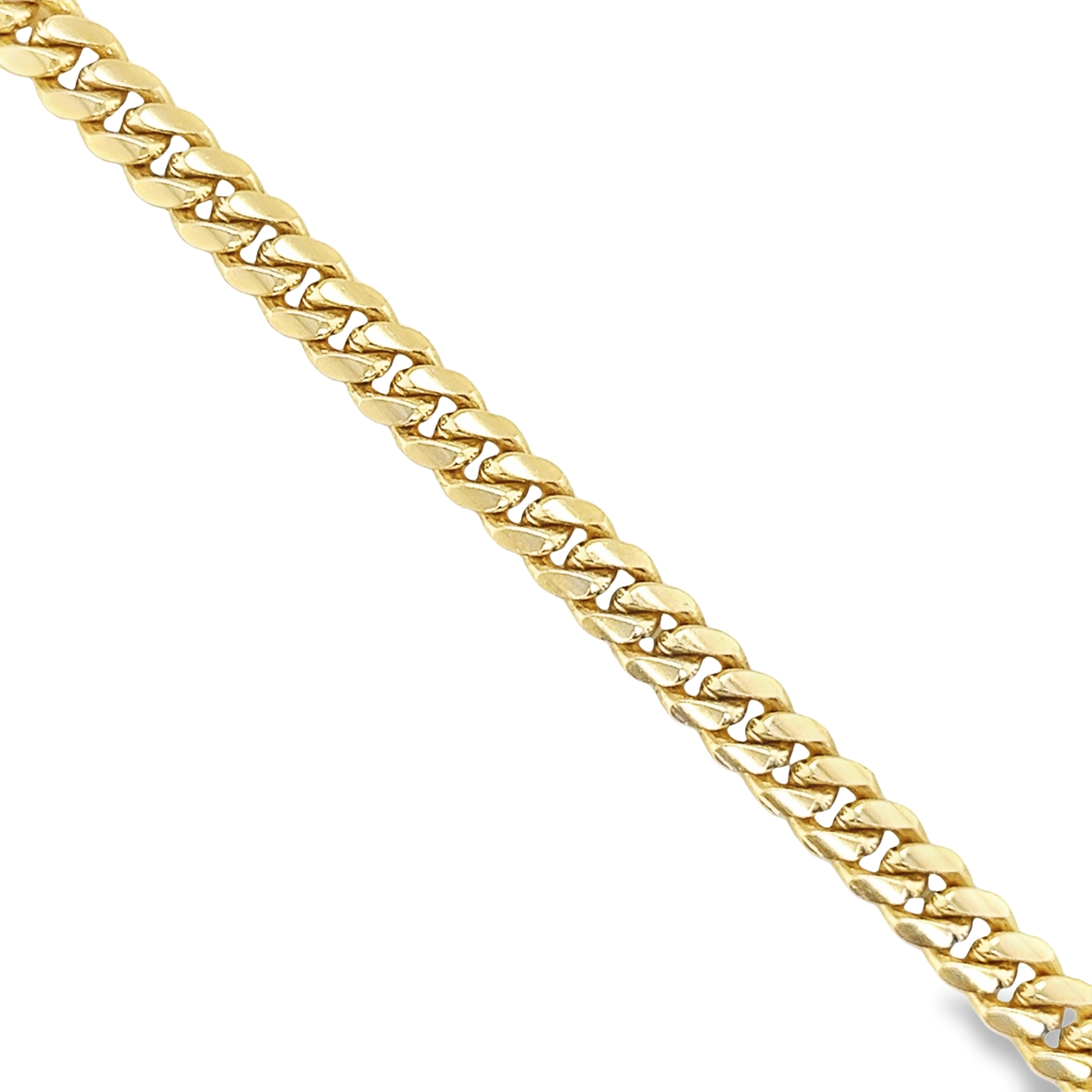 10KT Yellow Gold 7mm Solid Miami Cuban Bracelet 8"