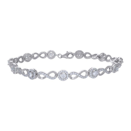 925 Sterling Silver Cubic-Zirconia Infinity Tennis Bracelet