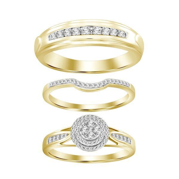 Diamond Wedding Trio Set