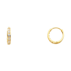 14KT Gold CZ 11MM Huggies Earrings