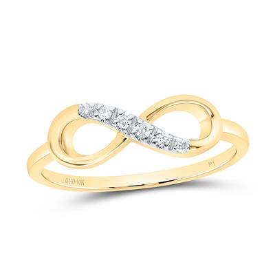 10KT Yellow Gold Infinity 1/20CTW Diamond Ring