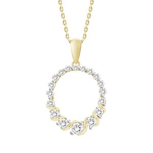 10KT LADIES PENDANT 1/2 CT ROUND DIAMOND