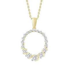 10KT LADIES PENDANT 1/2 CT ROUND DIAMOND