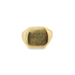 10KT YELLOW GOLD MEN SIGNET RING (FREE ENGRAVING)
