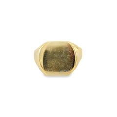 10KT YELLOW GOLD MEN SIGNET RING (FREE ENGRAVING)
