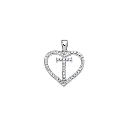925 Sterling Silver Womens Cubic Zirconia Initial Letter T Heart Charm