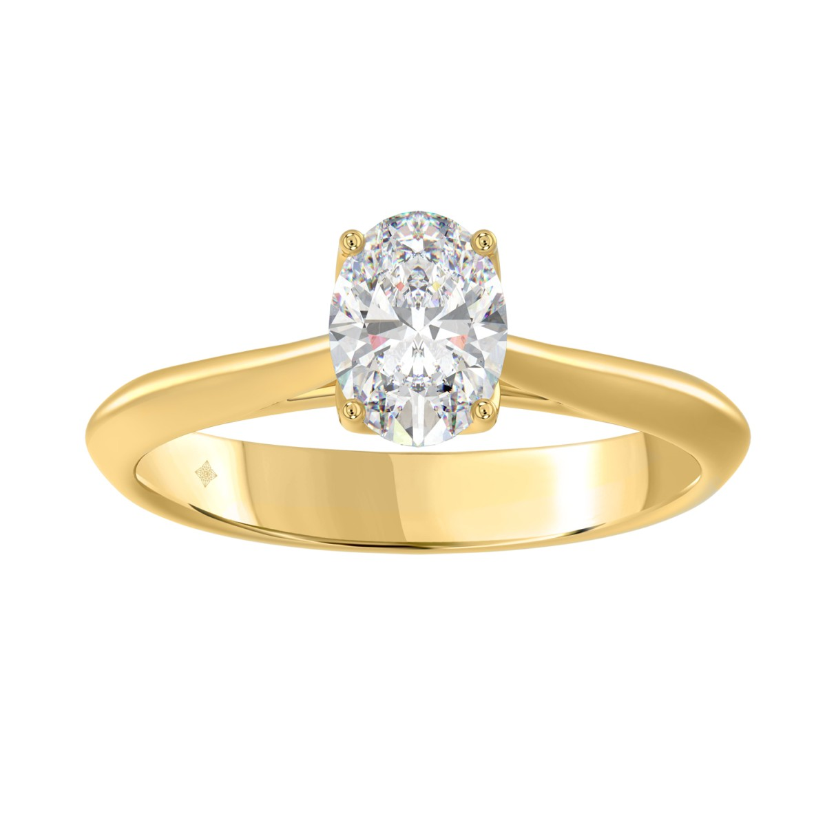 14K Yellow Gold 1.00CT Certified Lab-Grown Diamond Oval Solitaire Ring