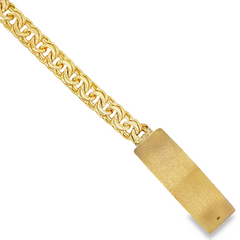 10KT Gold 8MM Solid Chino Link ID Bracelet 5.5