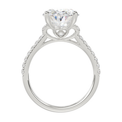 18K WHITE GOLD 4.00CT ROUND/OVAL DIAMOND LADIES BRIDAL SET (CENTER STO