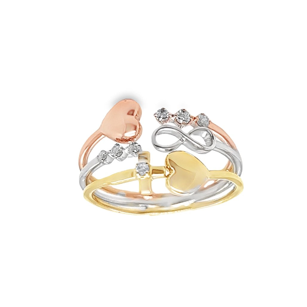 10KT Faith, Hope, Love 0.10CTTW Diamond Fashion Ring