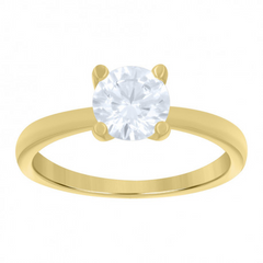 10kt Yellow Gold Womens Cubic-Zirconia Engagement Ring