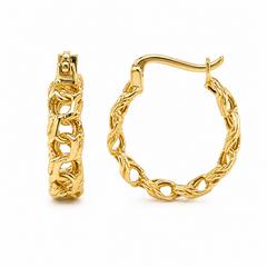10KT Gold Chino Hoop Earrings 20MM