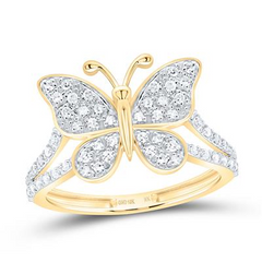 1/4CTW-NAT DIA NK FASHION BUTTERFLY RING