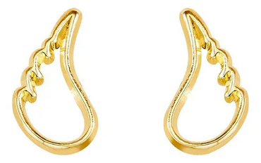 10KT Gold Angel Wings Stud Earrings with Screwbacks