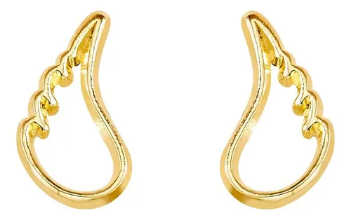 10KT Gold Angel Wings Stud Earrings with Screwbacks