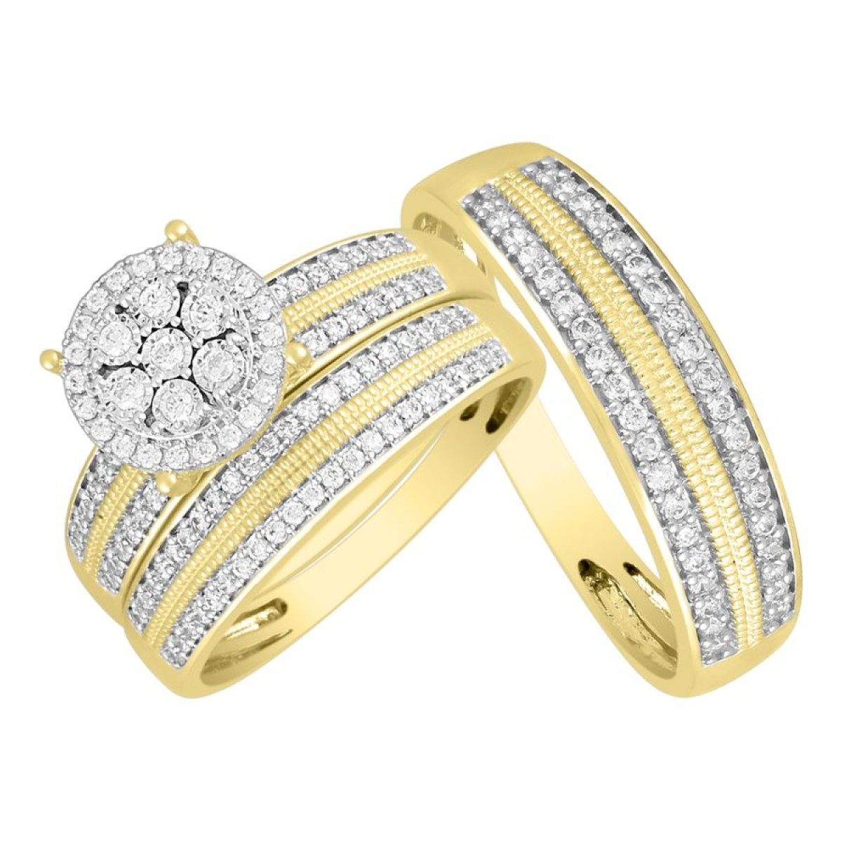 Diamond Wedding Trio Set