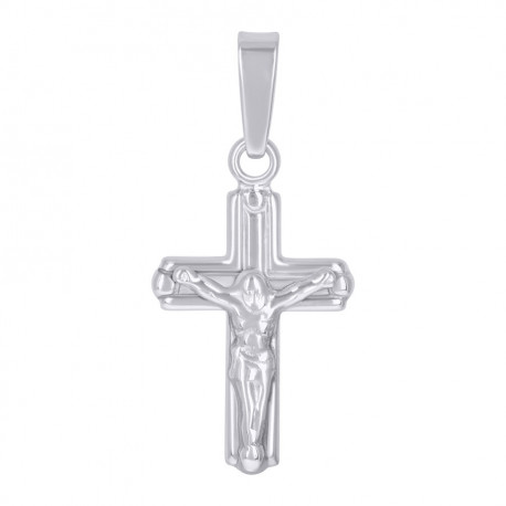 925 Sterling Silver Unisex Cubic-Zirconia Cross Crucifix Religious Charm Pendant