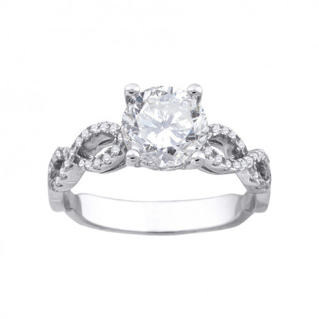 925 Sterling Silver Womens Cubic-Zirconia Fashion Bridal Ring Size 8