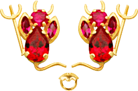 14KT Gold Diablito Stud Earrings