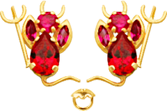 14KT Gold Diablito Stud Earrings