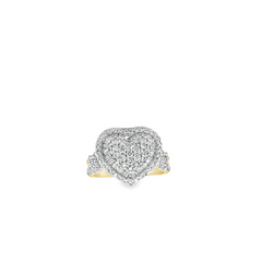 10KT YELLOW GOLD FASHION 1.05CT HEART DIAMOND RING