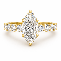 5.64CTTW Certified Lab-Created Marquise Diamond Hidden Halo Engagement