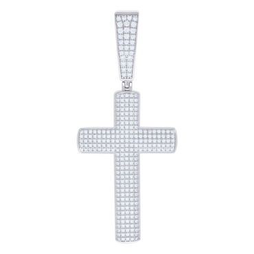 925 Sterling Silver Unisex Cz Cross Religious Charm Pendant