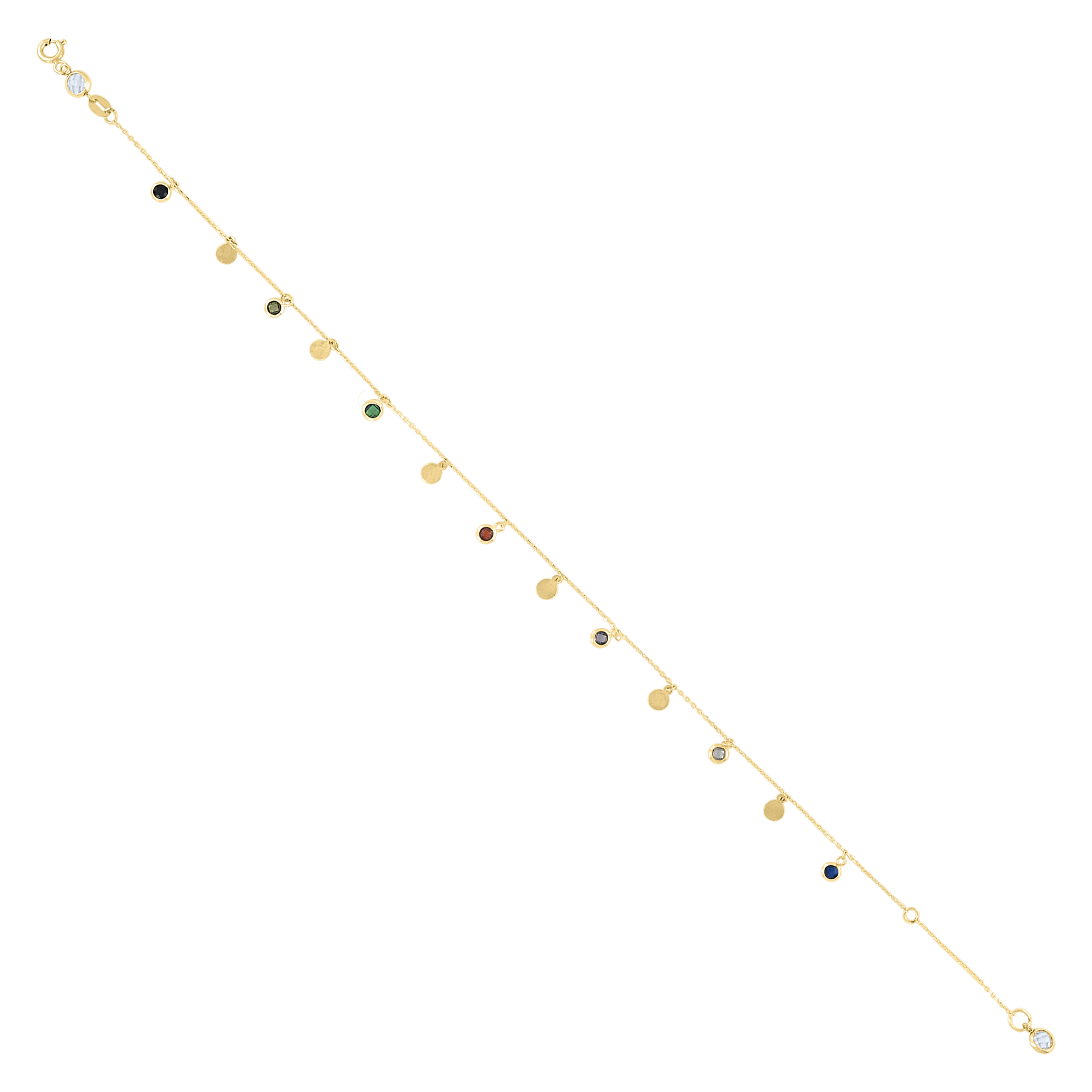 10kt Yellow Gold Womens White Multi-Color Cubic-Zirconia Fashion Charm