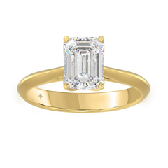 14K Yellow Gold 2.04CT Lab-Created Emerald Cut Solitaire Ring