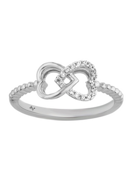 0.10CT Diamond Heart Ring in Sterling Silver