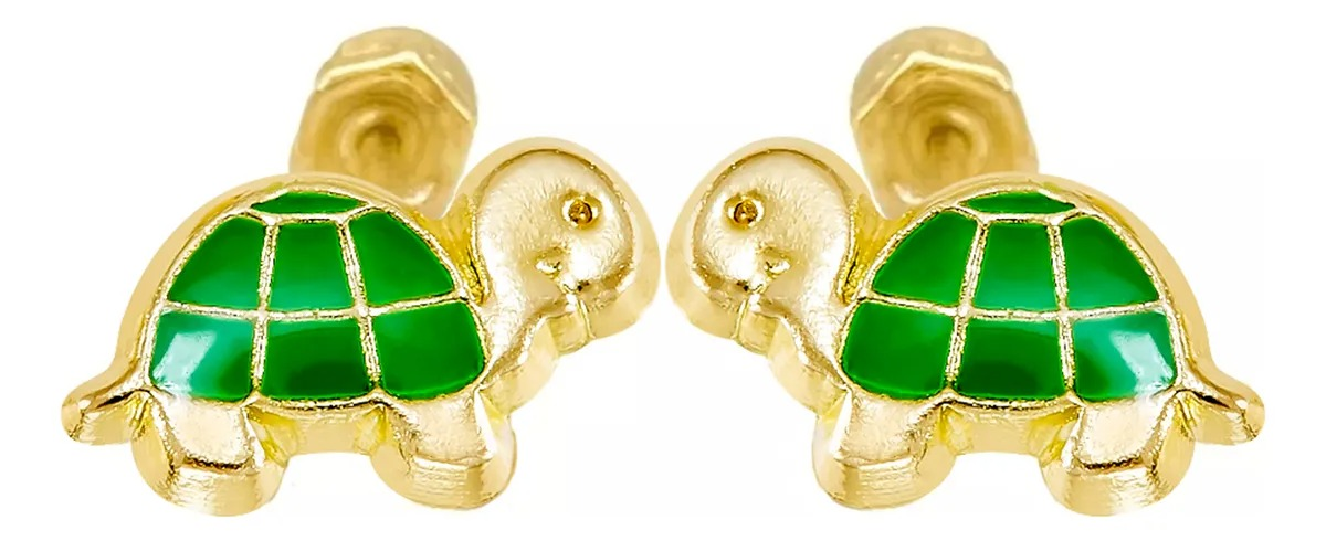 10KT Gold Turtle Stud Earrings with Screwbacks