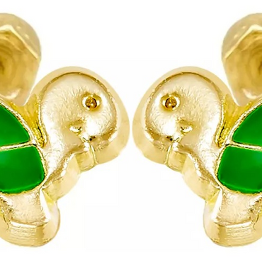 10KT Gold Turtle Stud Earrings with Screwbacks
