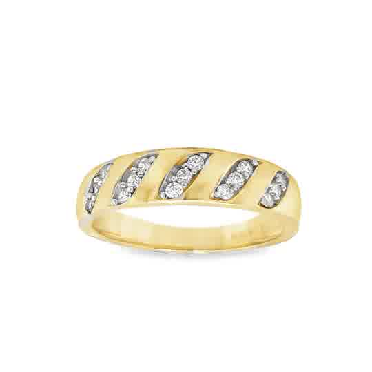 10KT YELLOW GOLD CZ RING MEN'S WEDDING BAND