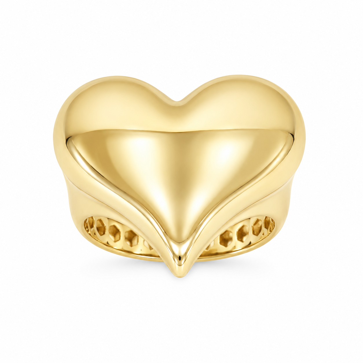 10KT GOLD PUFF HEART RING