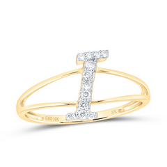 10KT GOLD 1/10CTW NATURAL DIAMONDS INITIAL 