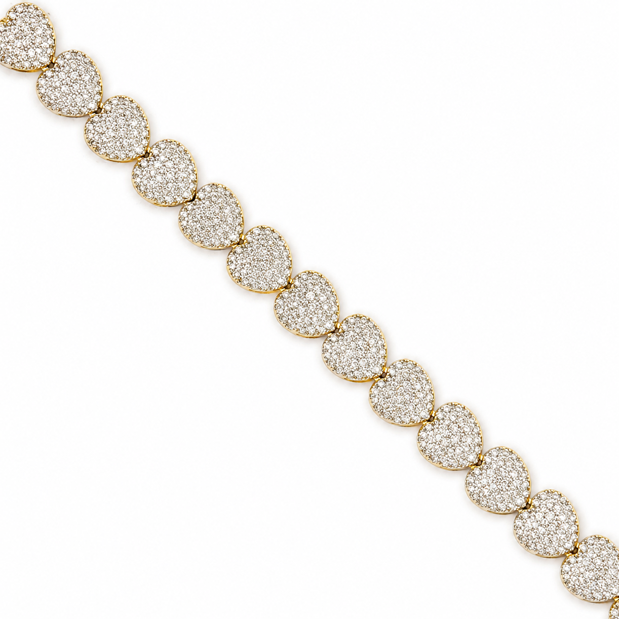 1.84CTTW Genuine Diamonds Heart Bracelet 7 Inches