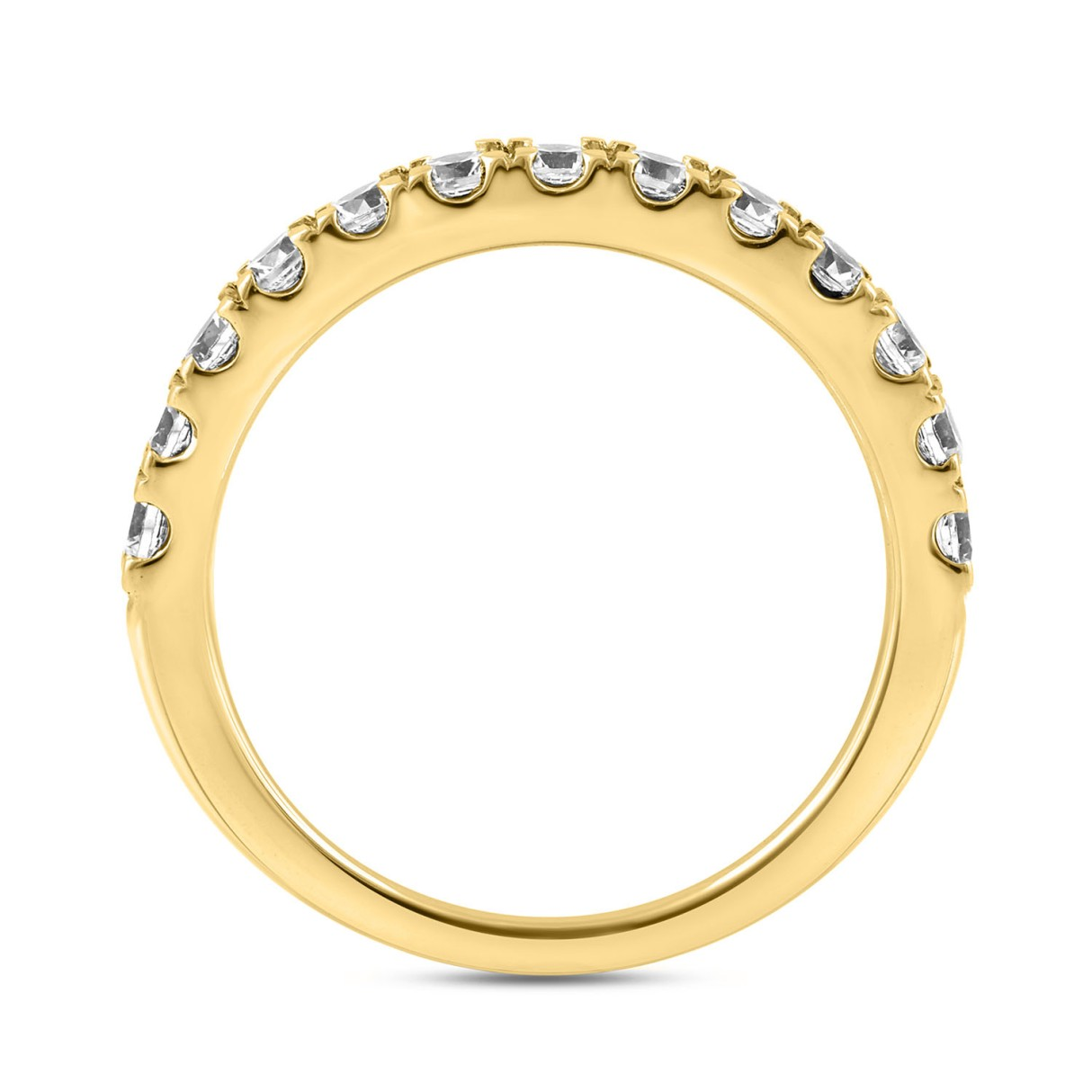 14K YELLOW GOLD 3/4CT ROUND LAB DIAMOND LADIES BAND