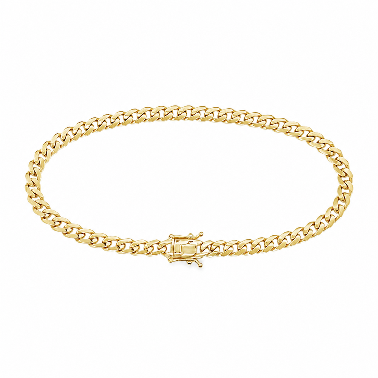 10KT Yellow Gold 5mm Miami Cuban Monaco Bracelet 7.5"