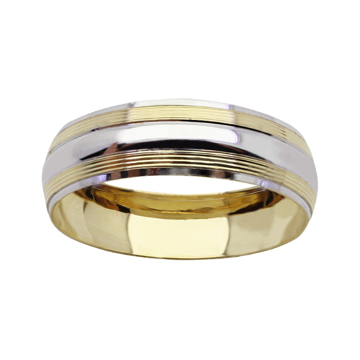 10KT Two-Tone Gold 6MM Wedding Band