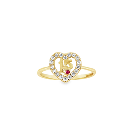 10kt Yellow Gold Quinceanera Heart Ring