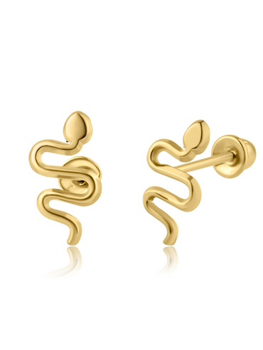 10KT Yellow Gold SNAKE Stud Earrings