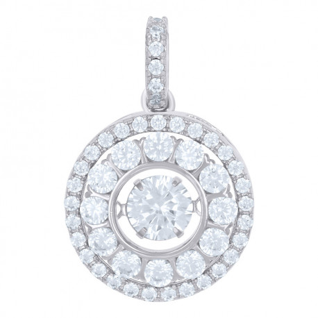 925 Sterling Silver Womens Cubic-Zirconia Fashion Charm Pendant