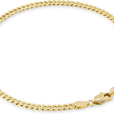 10KT Gold 3MM Miami Cuban Bracelet 7 Inches