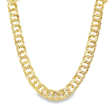 10KT Yellow Gold Solid 8MM Chino Link Chain 26 inches