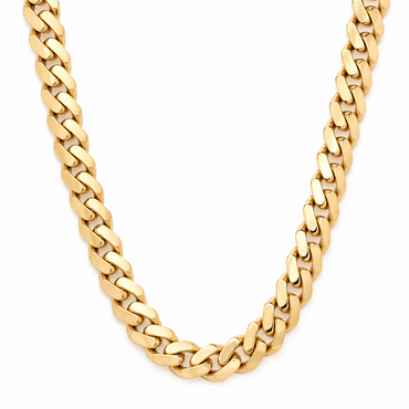 10KT Yellow Gold 8mm Miami Cuban Monaco Chain 20