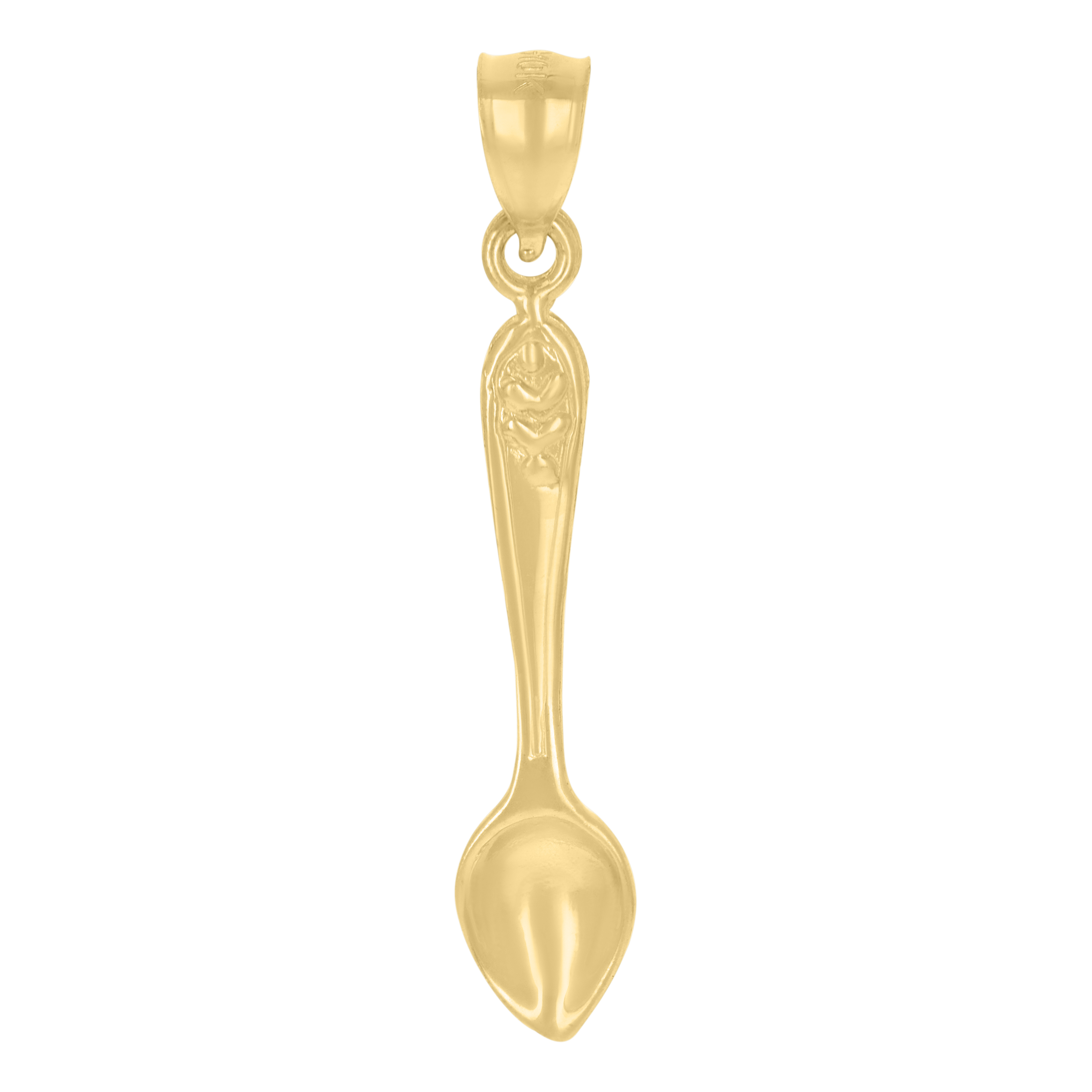 10kt Yellow Gold Spoon Household Charm Pendant 33MM with Bail