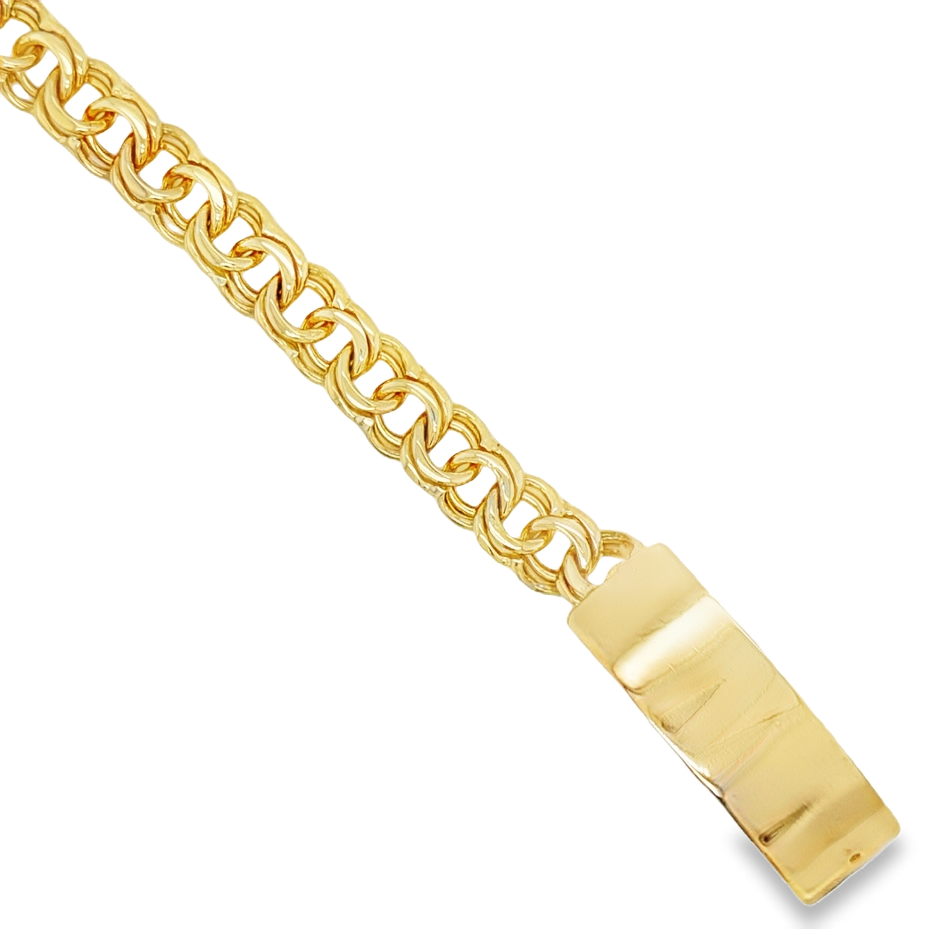10KT Gold 9MM Solid Chino Link ID Bracelet 5.5" - Premium Volume Editi